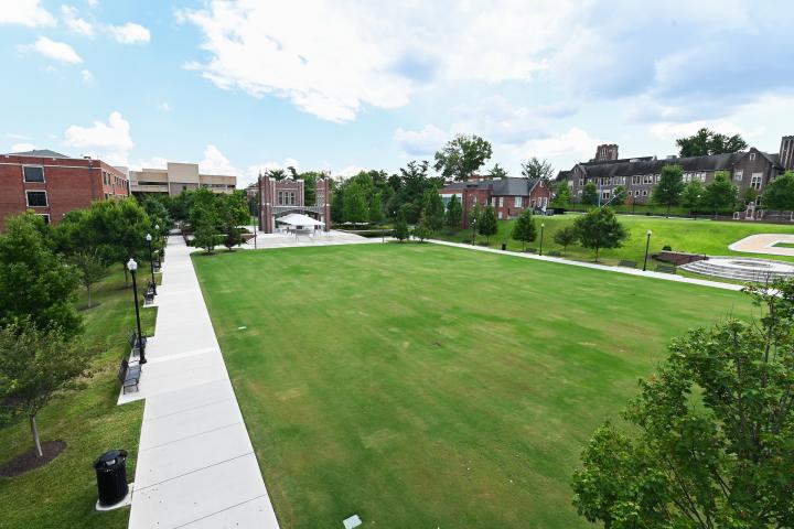 Chamberlain Field facing Brock Hall and Bretske Hall