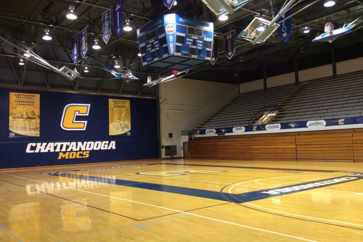 Maclellan Gym's basketball court