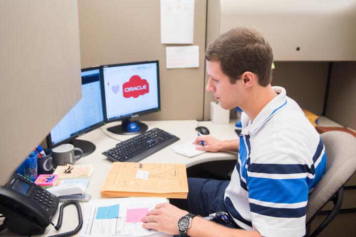 Student sitting at desk