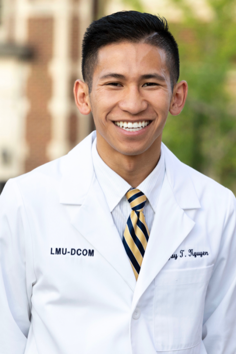 Profile of Jay Nguyen Image of Jay Nguyen in lab coat