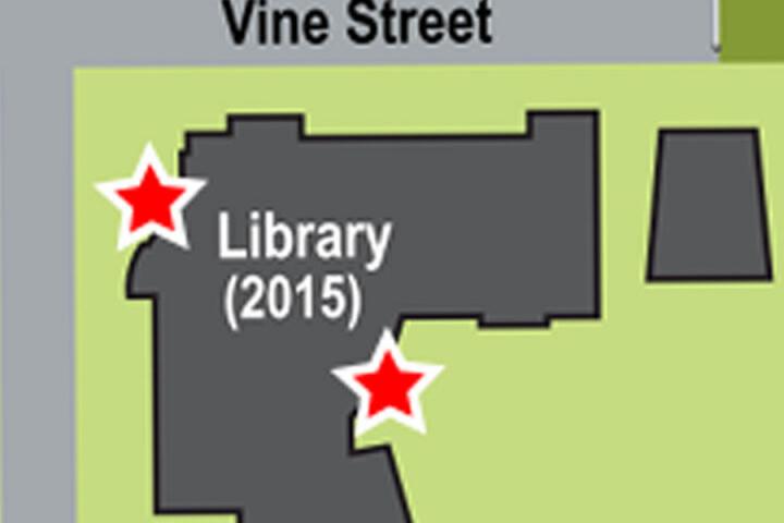 map of library with bookdrop locations
