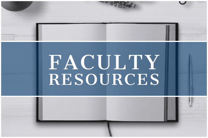 open book with the words faculty resources