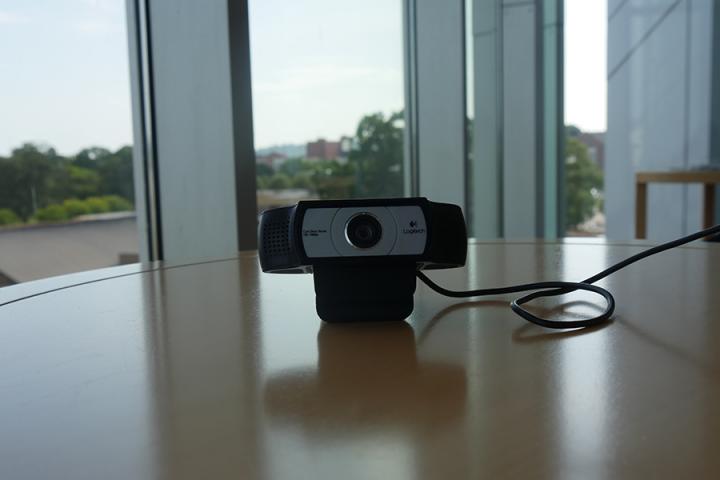 webcam on table