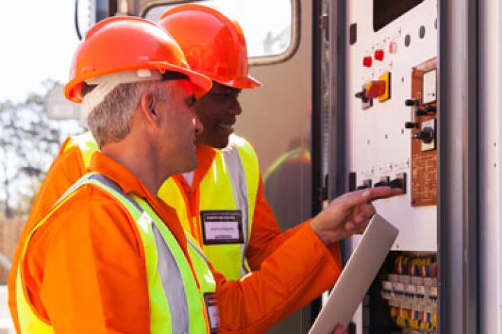Electrical Engineering Two workers working on Electrical Engineering