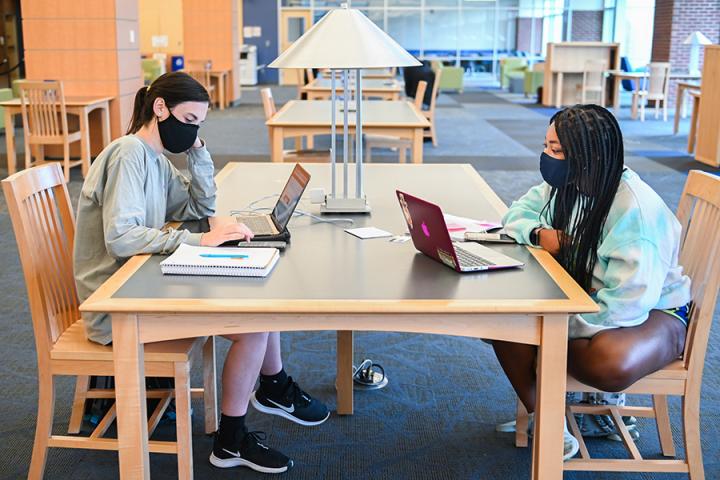 students studying at table