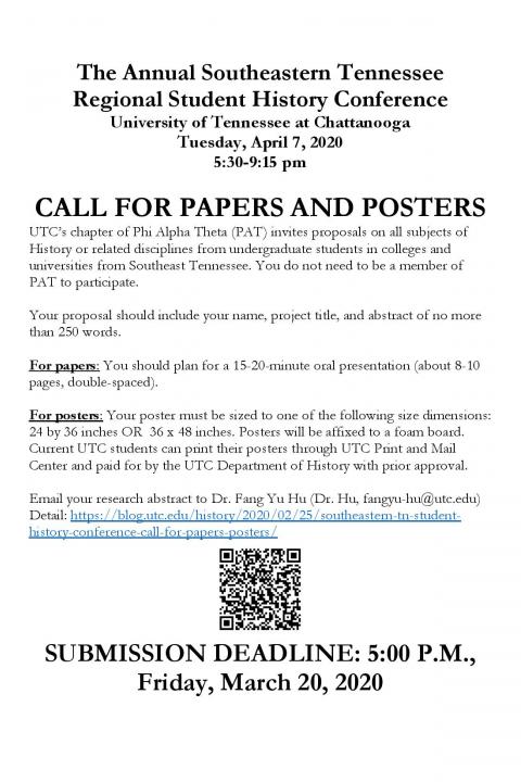Southeastern Tennessee Regional Student History Conference Southeastern Tennessee Regional Student History Conference
