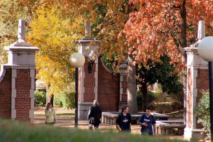 Campus in fall with colorful trees that aren't there anymore :'(