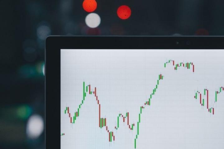 A chart depicting the fluctuations of the stock market. 