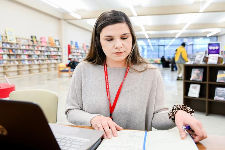 Woman working at desk