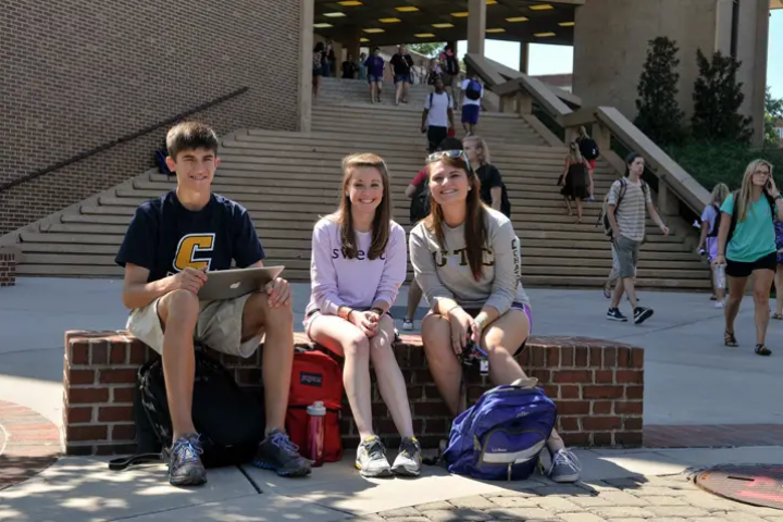 students on campus