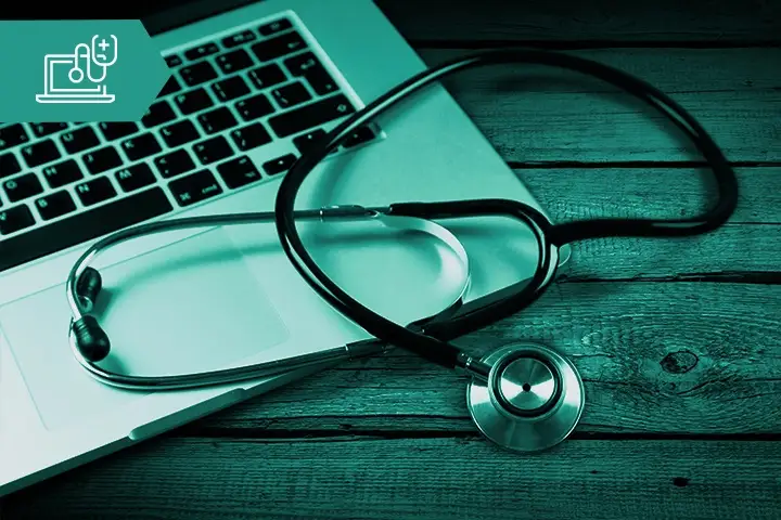 Stethoscope on computer