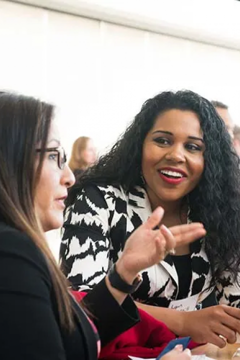 Student at networking event