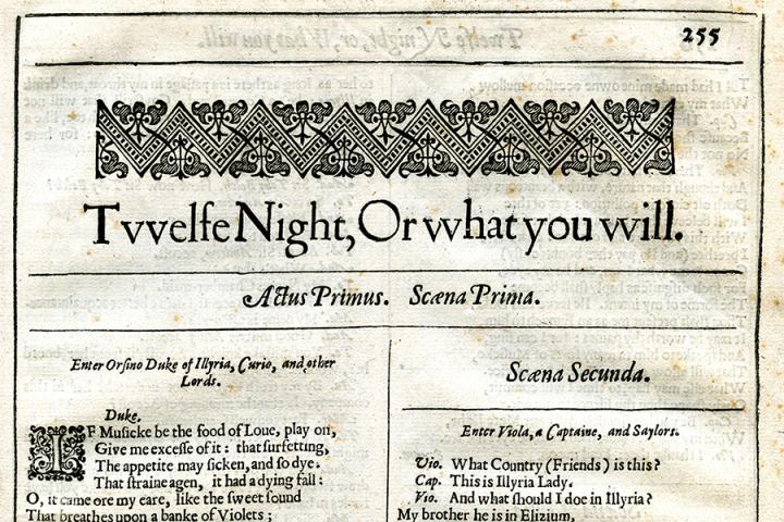 Cover of Twelfe Night, Or What You Will by William Shakespeare from the second folio printed in 1632