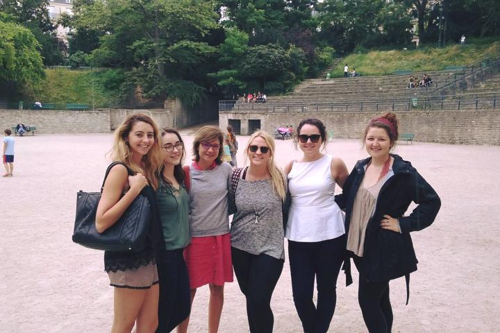 Students posing for a photo in Spain