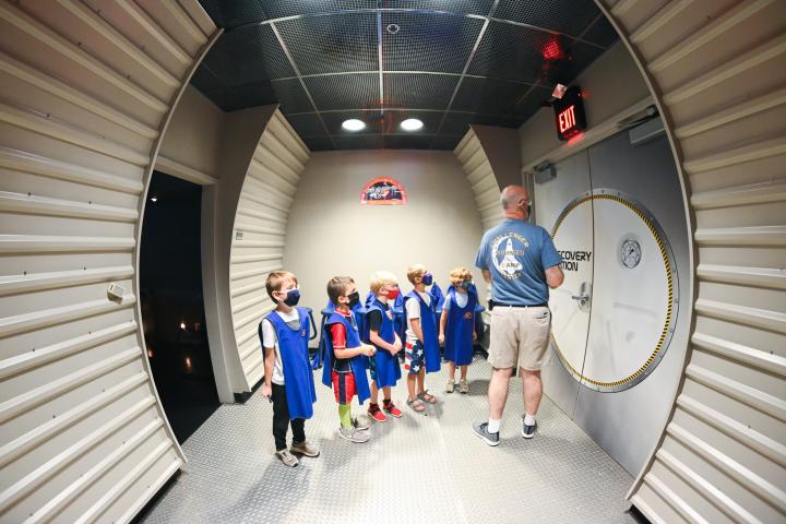 Campers enjoying activities at Challenger Center Camp