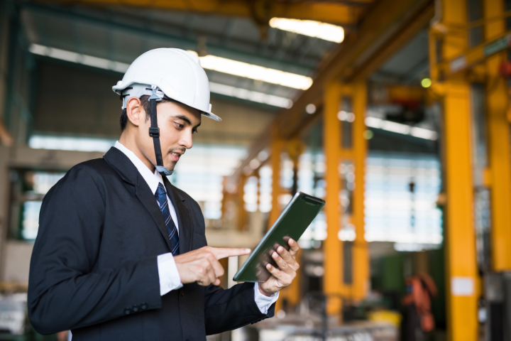 Supply Chain Professional in Construction Hat
