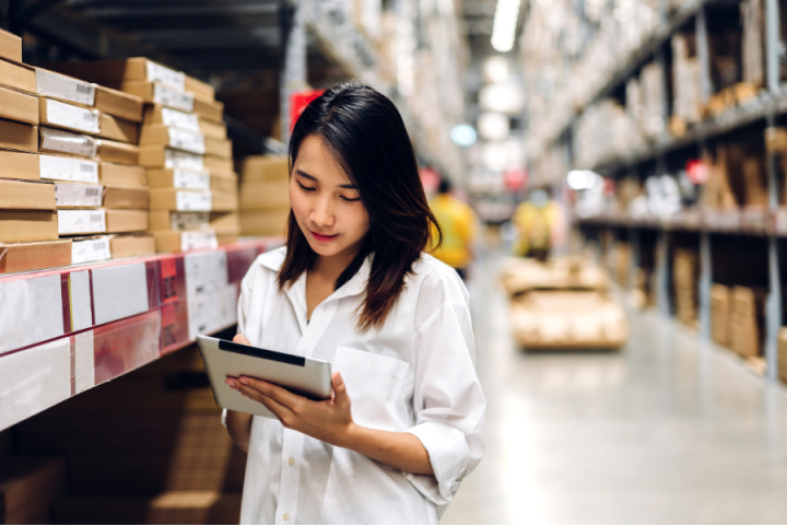 female logistics professional with clipboard female logistics professional with clipboard