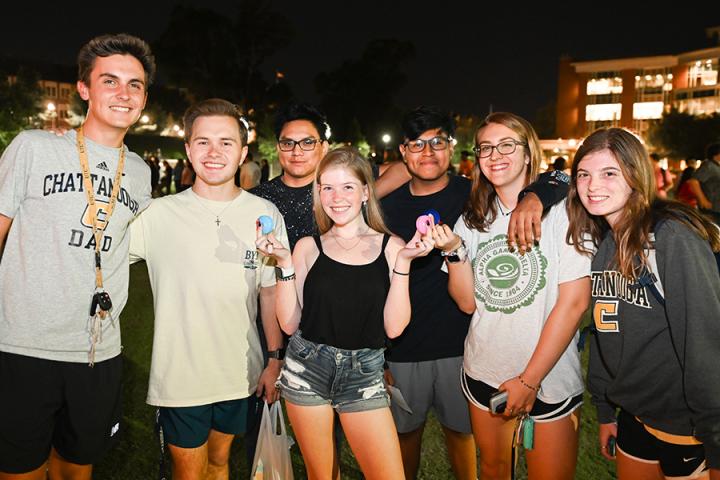International students at night International students at night