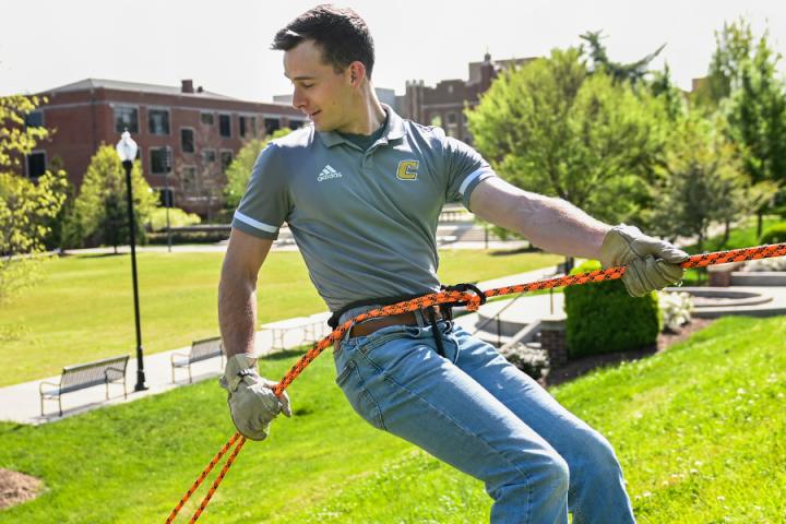 Military Student Rappelling