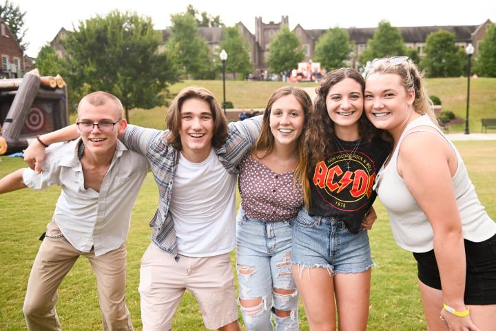 Freshmen students at the university opening weekend ceremony