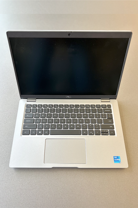 Photograph of an open laptop