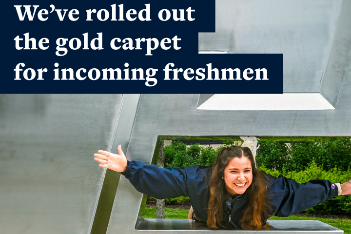 2024 Gold Carpet Brochure Brochure cover titled "We've rolled out the gold carpet for incoming freshmen"