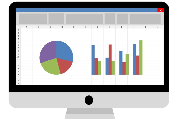 Illustration of a computer screen showing Excel