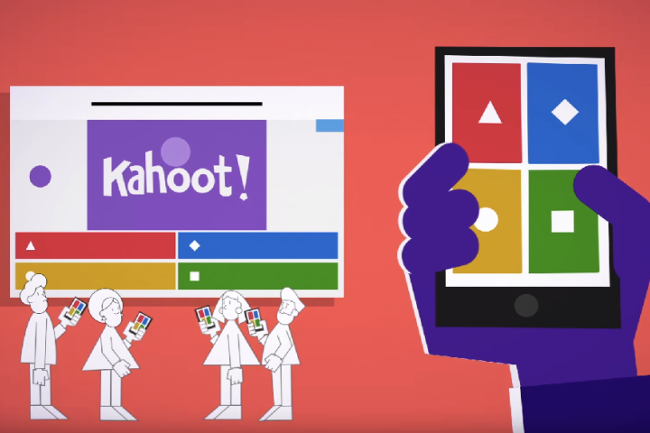 Image of users holding smart devices playing a Kahoot.