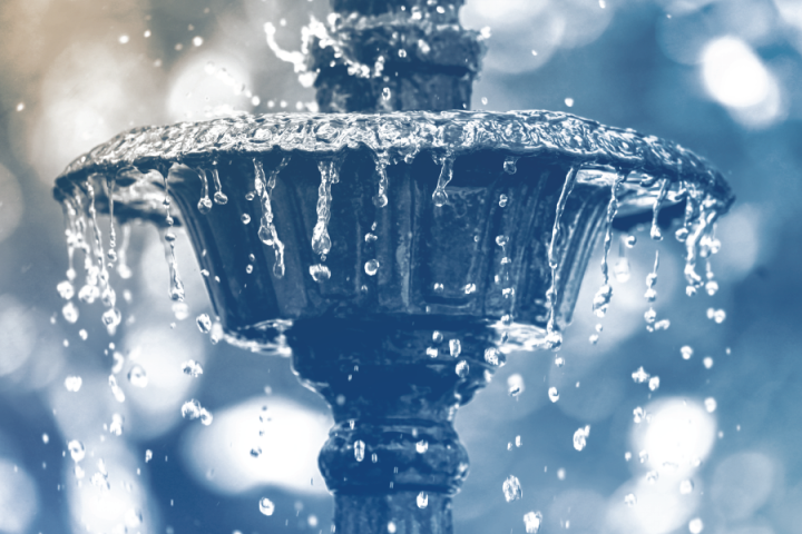 Blue and Gold UTC Fountain 