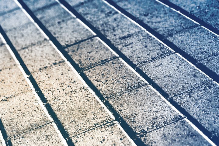 Blue and Gold UTC Brick Texture Closeup