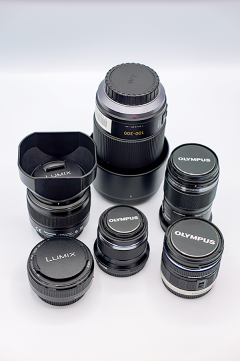 Photo of all of the photography lenses available in the Studio Photo of all of the photography lenses available in the Studio