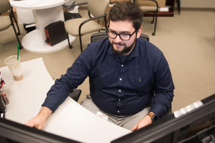 Student working as an intern Student intern working