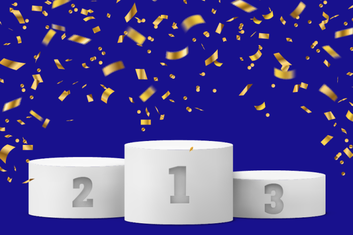 Illustration of 1st, 2nd, and 3rd place podiums