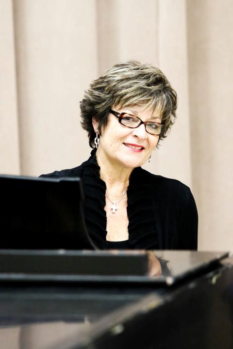 Gackle Headshot Headshot of Dr. Lynne Gackle at the piano