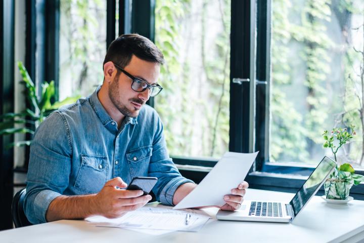 Accounting student Student working on project