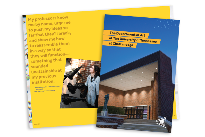 Cover and spread of UTC Art info book