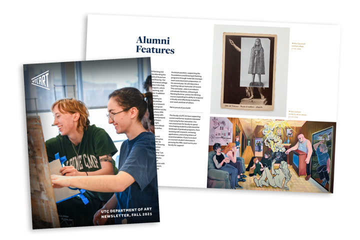 Cover and spread of UTC Art fall 2025 newsletter