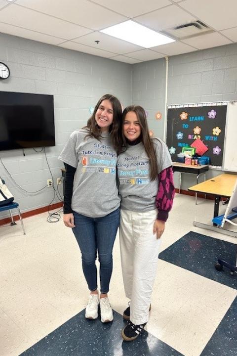 Student Tutors wearing Literacy First tshirts