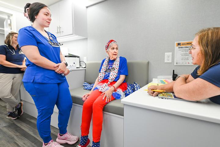 Woman having a checkup with our UTC team