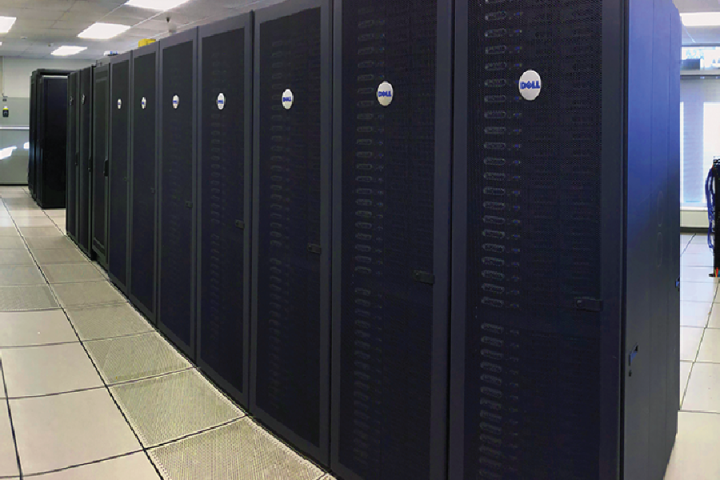 Row of Dell computer cabinets