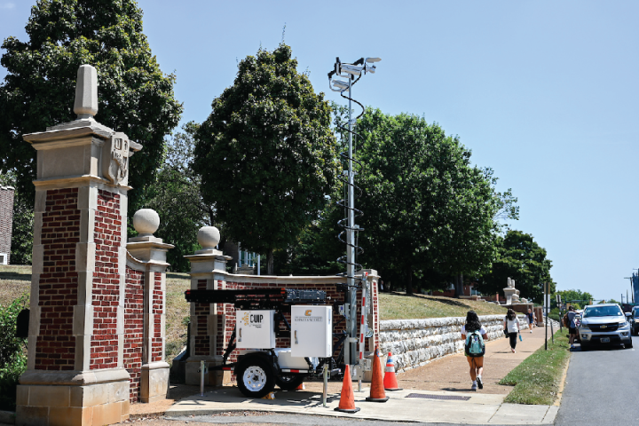 Mobile traffic data collection unit on McCallie Avenue