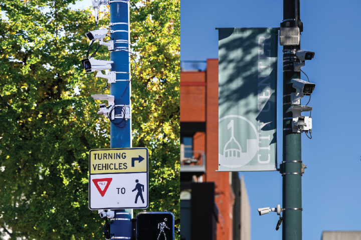 Collage of traffic equipment in the MLK corridor, part of the CUIP testbed