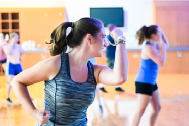 A cardio class in session at the ARC