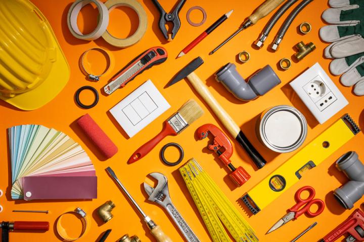 A selection of tools used for renovation projects