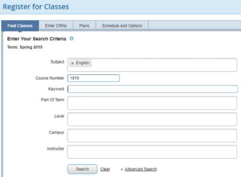 How to register for courses (Find Classes) Step 1