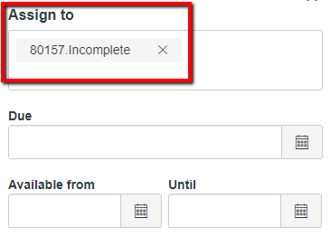 Incomplete- setting new availability and due dates Enter CRN number.Incomplete