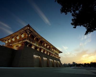 Building at sunset