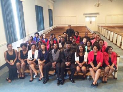 Littleton Mason Singers in church pews