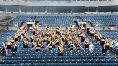 Marching Mocs in stadium seats