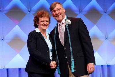 David Levine at awards ceremony